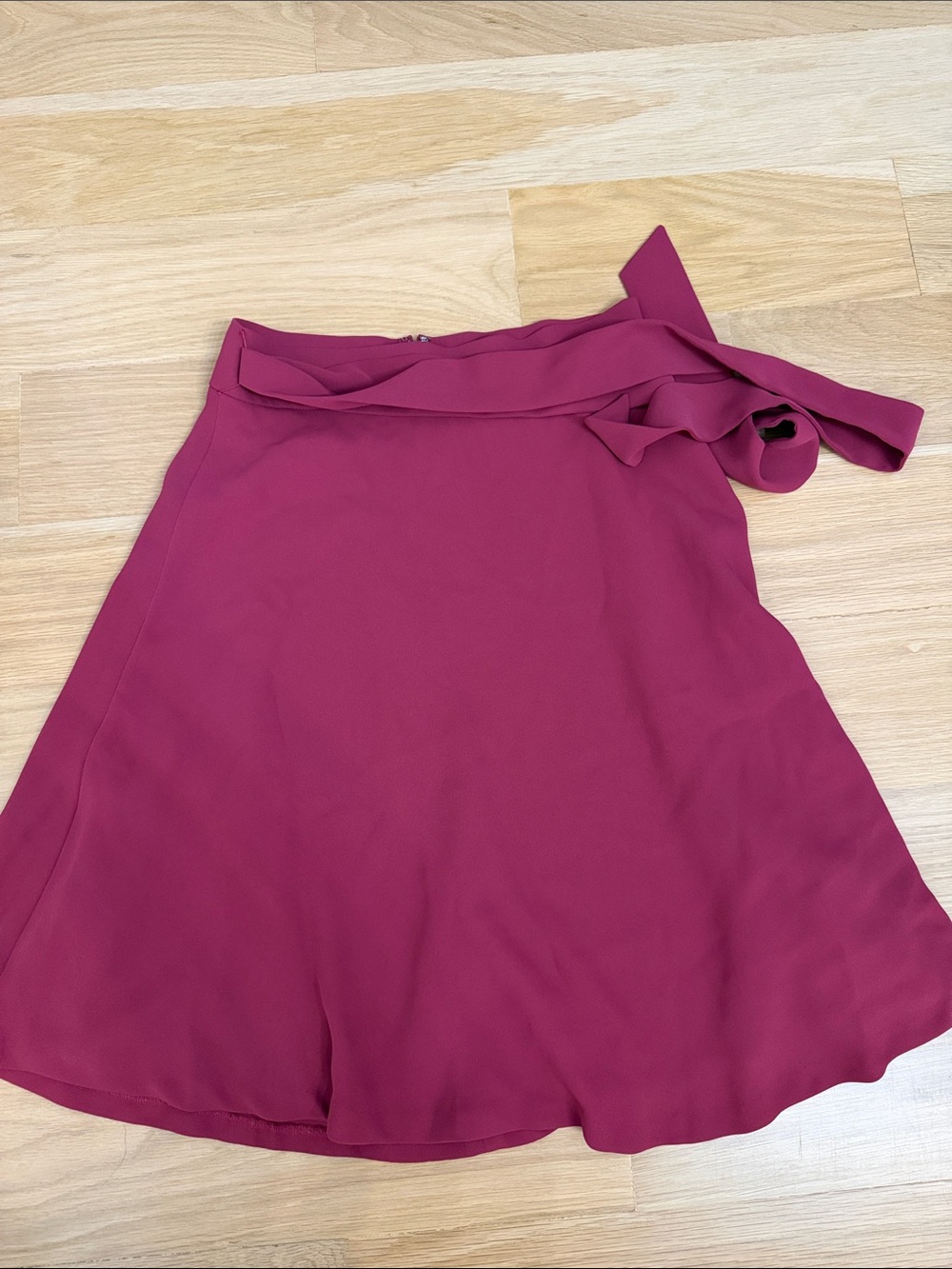 Women's Raspberry Wrap Skirt with Tie Waist
